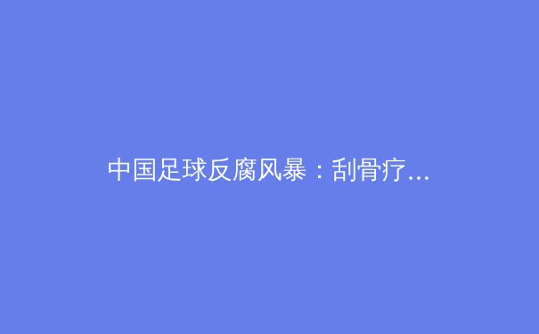 中国足球反腐风暴：刮骨疗毒，能否换来重生？ - 4