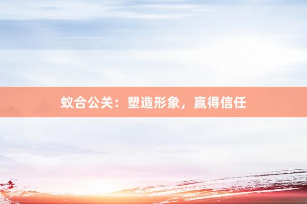 蚁合公关：塑造形象，赢得信任