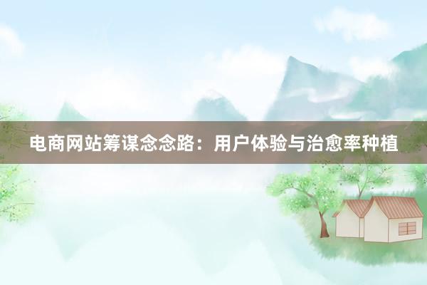 电商网站筹谋念念路：用户体验与治愈率种植