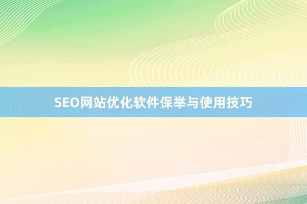 SEO网站优化软件保举与使用技巧