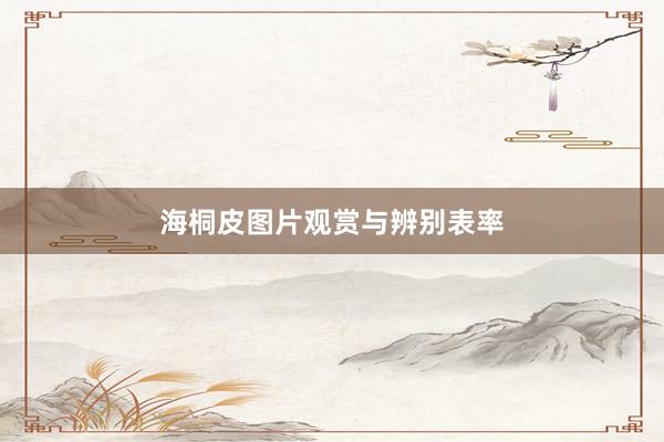 海桐皮图片观赏与辨别表率